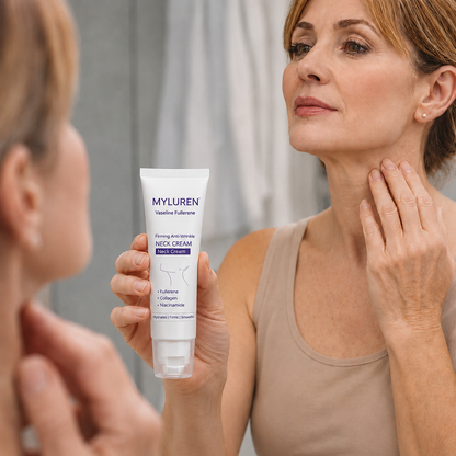 Roller Massage Neck Cream 🧴 Collagen & Hyaluronic Acid | Firms Neck, Reduces Wrinkles & Double Chin
